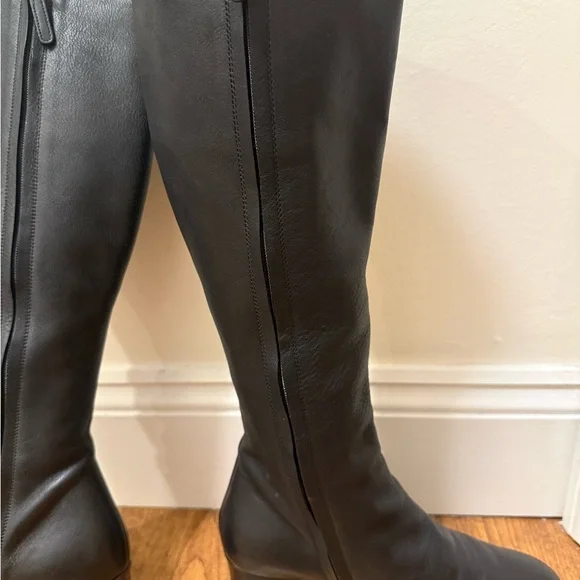 Chloe Black Boots with Gold Accents - Picture 6 of 8